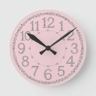 Horloge Ronde Jardin Romantique Nombres Floraux Mur