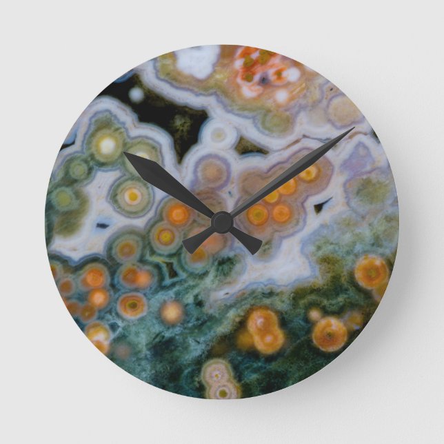 Horloge Ronde Jasper Océan Tacheté (Recto)