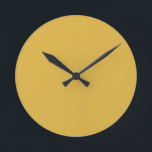 Horloge Ronde Jaune d'automne<br><div class="desc">Automne Jaune couleur solide Mur Horloge de Gerson Ramos.</div>