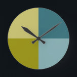 Horloge Ronde Jaune d'or bleu Turquoise<br><div class="desc">。 au juste</div>