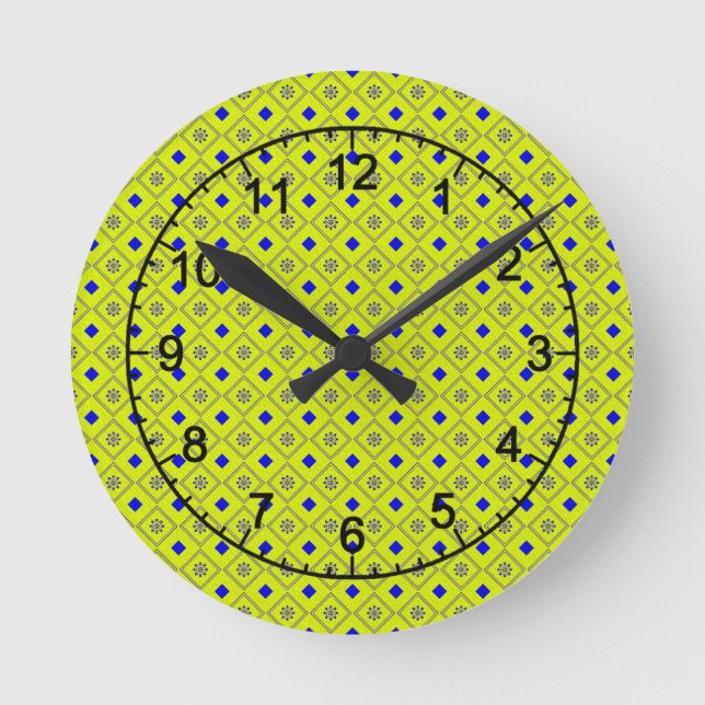Horloge Ronde Jaune et bleu (Recto)