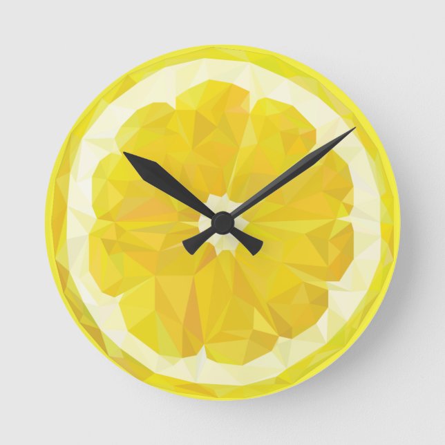 Horloge Ronde Jaune fraîche tranche de citron aigre moderne (Recto)