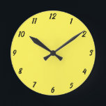Horloge Ronde Jaune noir coloré brillant Couleur personnalisée C<br><div class="desc">Imprimé en couleur jaune et noir classe arrière - plan personnalisé! Vous pouvez changer de couleur comme vous le souhaitez !</div>