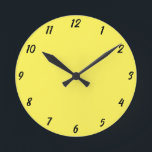 Horloge Ronde Jaune noir coloré brillant Couleur personnalisée C<br><div class="desc">Imprimé en couleur jaune et noir classe arrière - plan personnalisé! Vous pouvez changer de couleur comme vous le souhaitez !</div>