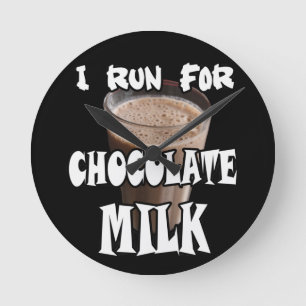 Horloge Ronde Je cours pour le lait chocolaté Running