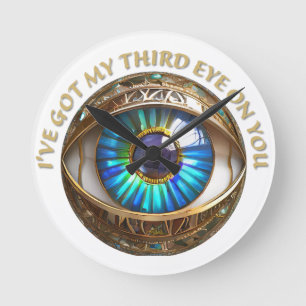 Horloge Ronde Je garde mon troisième œil sur vous