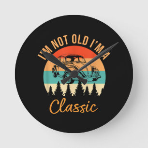 Horloge Ronde Je ne suis pas vieux Je suis classique Voiture Rét