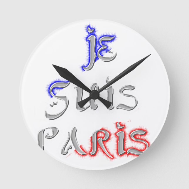 Horloge Ronde Je Suis Paris Art Print (Recto)