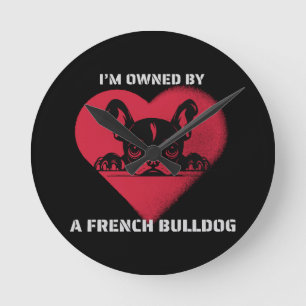 Horloge Ronde Je suis possédé par un bouledogue français