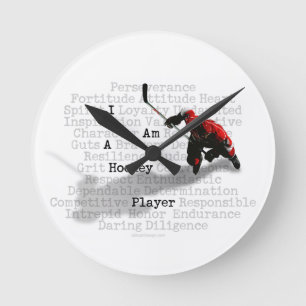 Horloge Ronde Je suis un joueur de hockey