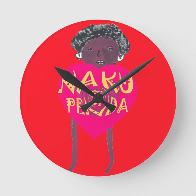 Horloge Ronde Je t'aime art de Sovahéli de Nakupenda Kenya (Recto)