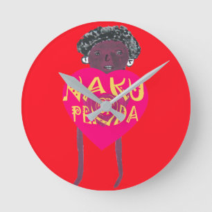 Horloge Ronde Je t'aime art de Sovahéli de Nakupenda Kenya