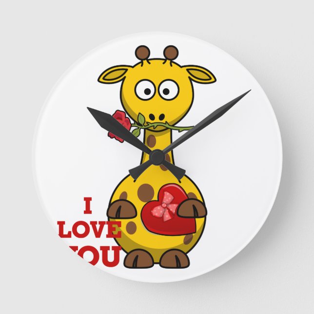 Horloge Ronde je t'aime girafe (Recto)