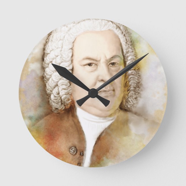 Horloge Ronde Jean Sebastian Bach Portrait de Beige (Recto)