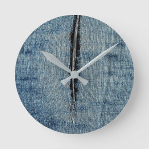 Horloge Ronde Jeans arrachés