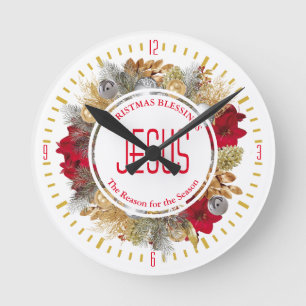 Horloge Ronde JÉSUS EST LA RAISON POUR LAQUELLE Noël Blessures W