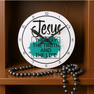 Horloge Ronde Jésus Le Chemin La Vérité Et La Vie Graphique