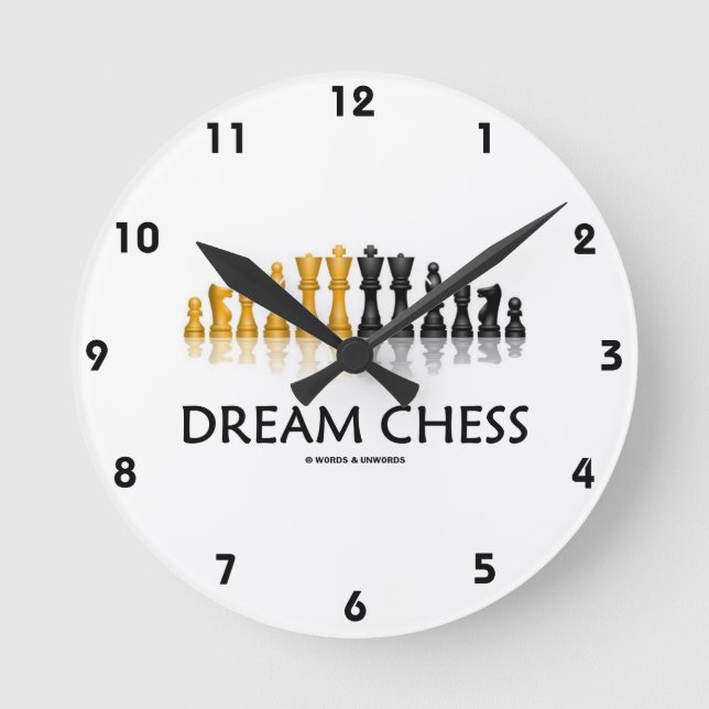 Horloge Ronde Jeu d'échecs réfléchi (pièces d'échecs) (Recto)
