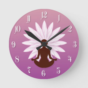 Horloge Ronde Jeune fille pratiquant le yoga