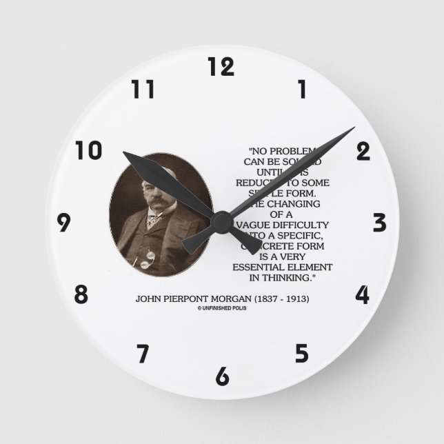Horloge Ronde John Pierpont Morgan Aucun problème ne peut être r (Recto)