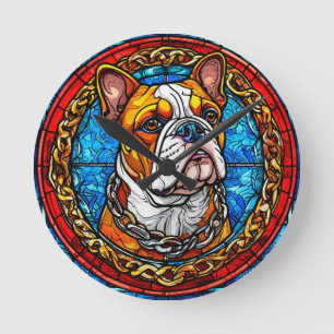 Horloge Ronde Joli Bouledogue