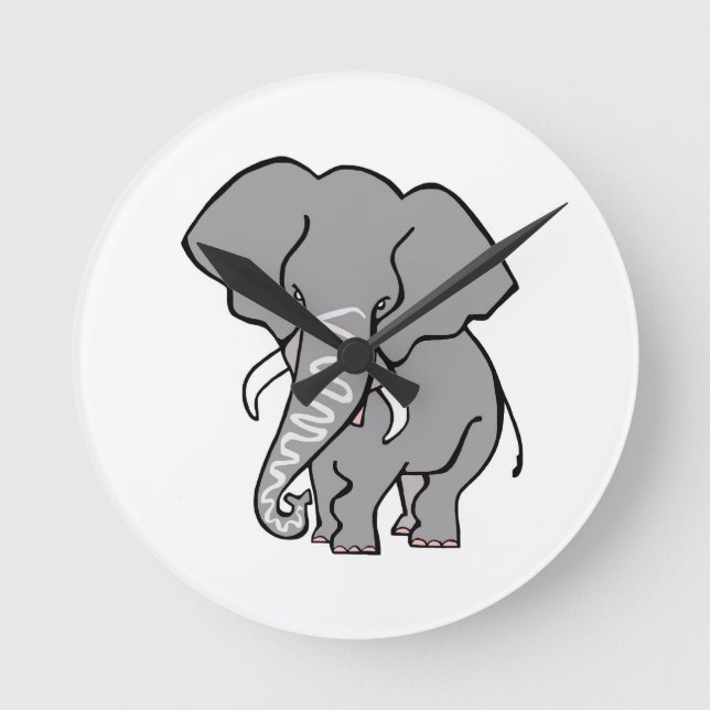 Horloge Ronde Joli ELEPHANT africain -Animal en voie de disparit (Recto)