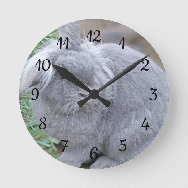 Horloge Ronde Joli lapin gris (Recto)