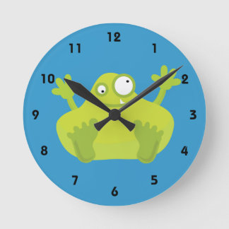 Horloge Ronde Joli monstre vert