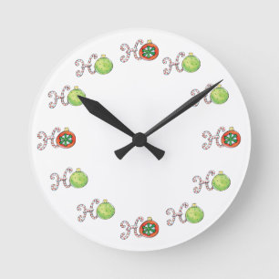 Horloge Ronde Joli Noël Ho Ho Ho, Sucres de canne Ornements