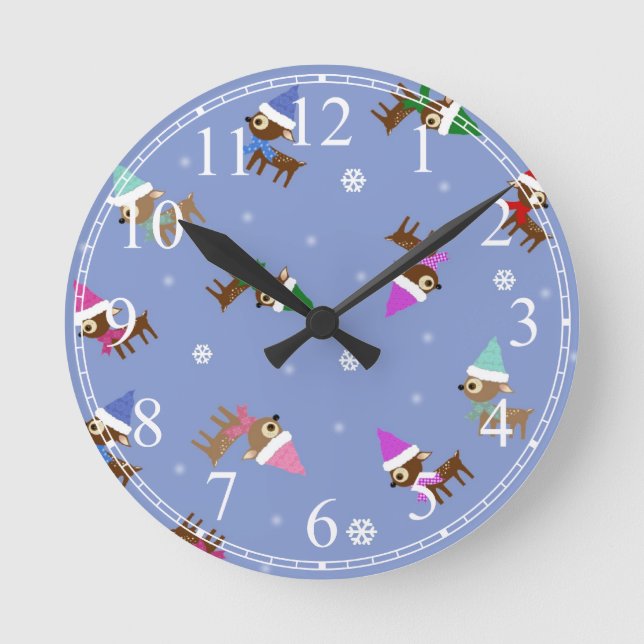 Horloge Ronde Joli Noël Reindeer (Recto)