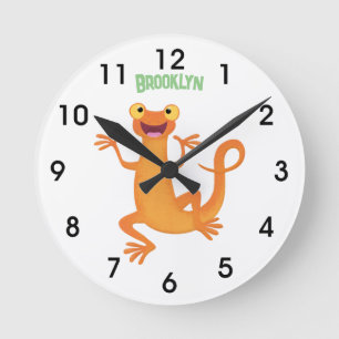 Horloge Ronde Joli triton orangé joyeux
