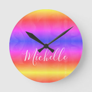 Horloge Ronde Jolie Ado Rainbow Girl's Stylish Personnalisé
