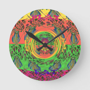 Horloge Ronde Jolie et belle florale Motif Art Imprimer Design