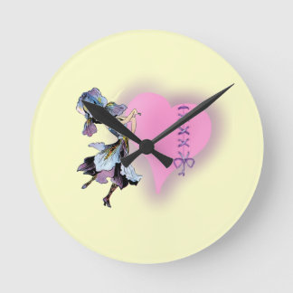 Horloge Ronde Jolie fée de coeur Vintage - customisez-la