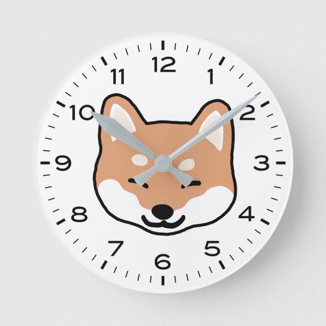 Horloge Ronde Jolie liaison Shiba Inu Dessin (Recto)