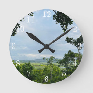 Horloge Ronde Jolie nurserie nautique avec photo personnalisée