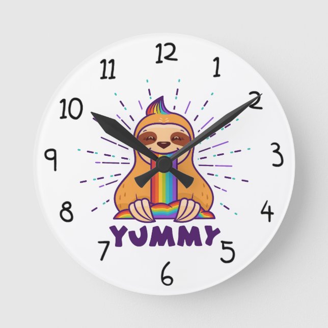 Horloge Ronde Jolie Sloth (Recto)