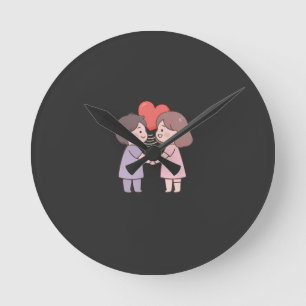 Horloge Ronde jolies filles