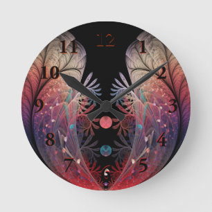 Horloge Ronde Jonglage Abstrait Moderne Fantaisie Art Fractal