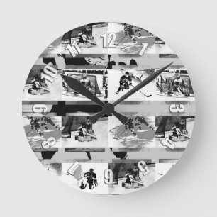 Horloge Ronde Jouer au hockey - Joueurs de hockey sur glace