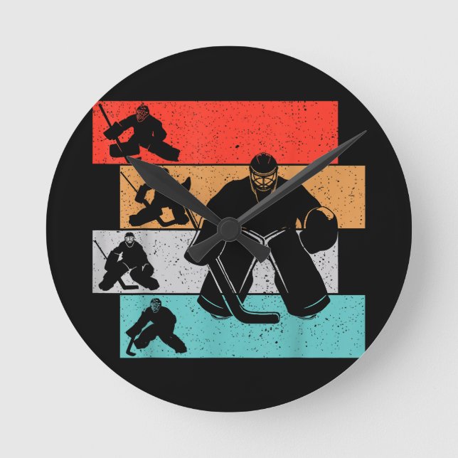 Horloge Ronde Joueur de hockey sur glace (Recto)