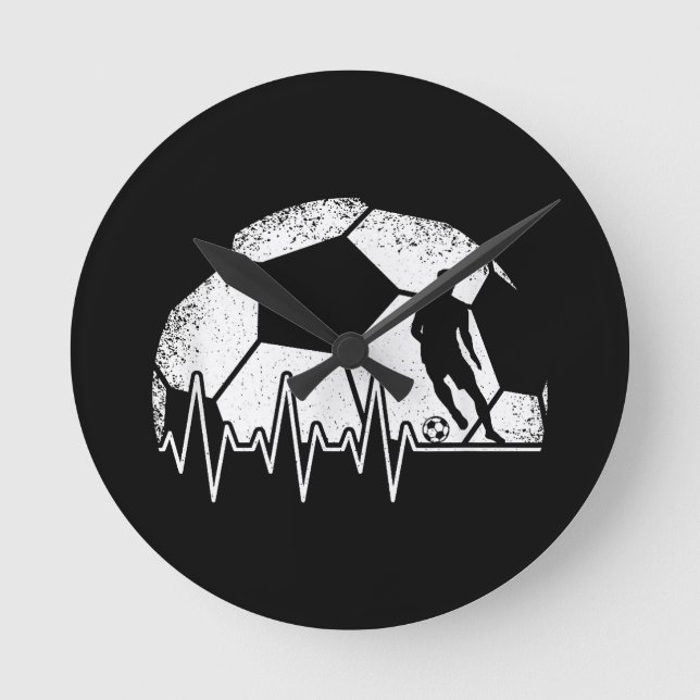 Horloge Ronde Joueur de soccer Drôle (Recto)