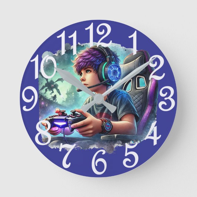 Horloge Ronde Joueur garcon (Recto)