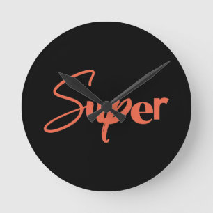 Horloge Ronde Joueuse, créative, design cool rouge tendance de S