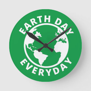 Horloge Ronde Jour de la Terre tous les jours - Jour de la Terre