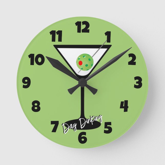 Horloge Ronde Jour Diner Cocktail Cosmo Rose, Pickleball Limes (Recto)
