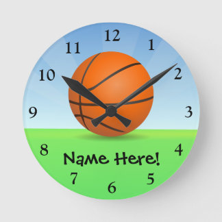 Horloge Ronde Jour ensoleillé de basket-ball des sports de