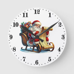 Horloge Ronde Jour férié de Noël Père Noël