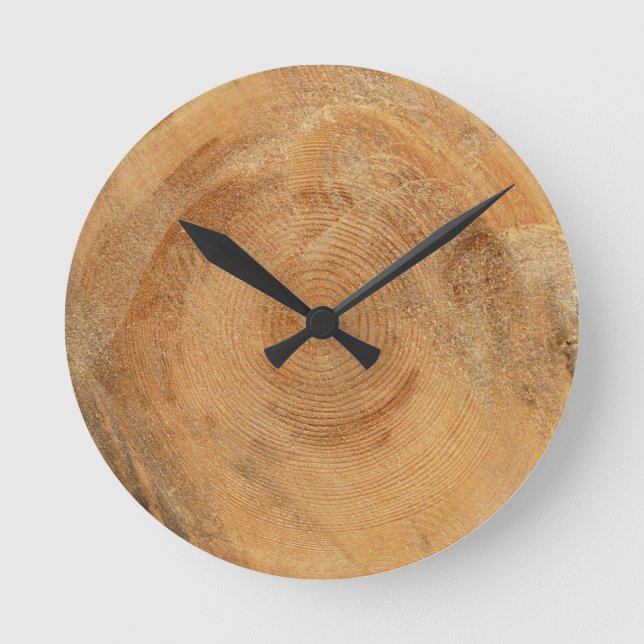 Horloge Ronde JOURNAL | anneaux de bois naturel (Recto)