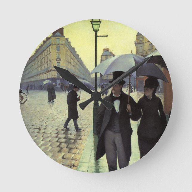 Horloge Ronde Journée de la Pluie de Paris par Gustave Caillebot (Recto)